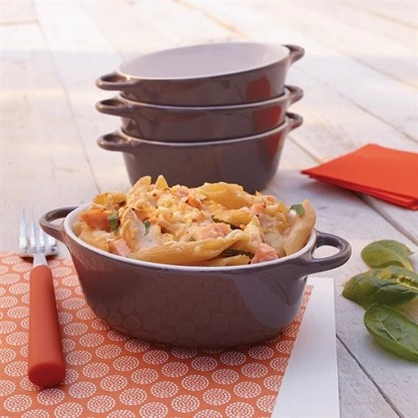 Set 4 Petits Plats à Four Individuels Gris-taupe En Céramique émaillée 350 Ml 1 Set 4 Petits Plats à Four Individuels Gris-taupe En Céramique émaillée 350 Ml