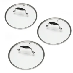 Lot 3 Couvercles En Verre Excell'Inox 16, 18 Et 20 Cm