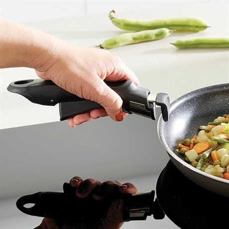 Batterie Poêles Anti-adhérentes Effet Pierre Manche Amovible Et 2 éponges Végétales 2 Batterie Poêles Anti-adhérentes Effet Pierre Manche Amovible Et 2 éponges Végétales – Image 2