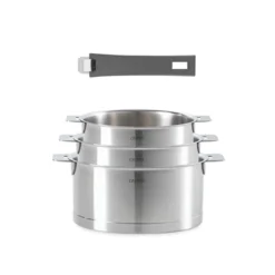 Set De 3 Casseroles Strate 16 à 20 Cm Avec Poignée Mutine Grise