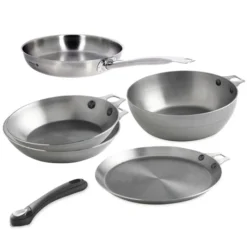 De Buyer Batterie 5 Pièces Avec Manche Amovible Mineral B