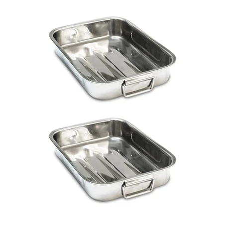 Lot De 2 Plats à Four Rectangulaire Inox 30 Cm 1 Lot De 2 Plats à Four Rectangulaire Inox 30 Cm