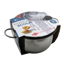 de Buyer Shop -de Buyer Shop 87327 1 2 Cuit pates en inox 18 10 avec couvercle egouttoir 20 cm 4 5 L Inoxriv